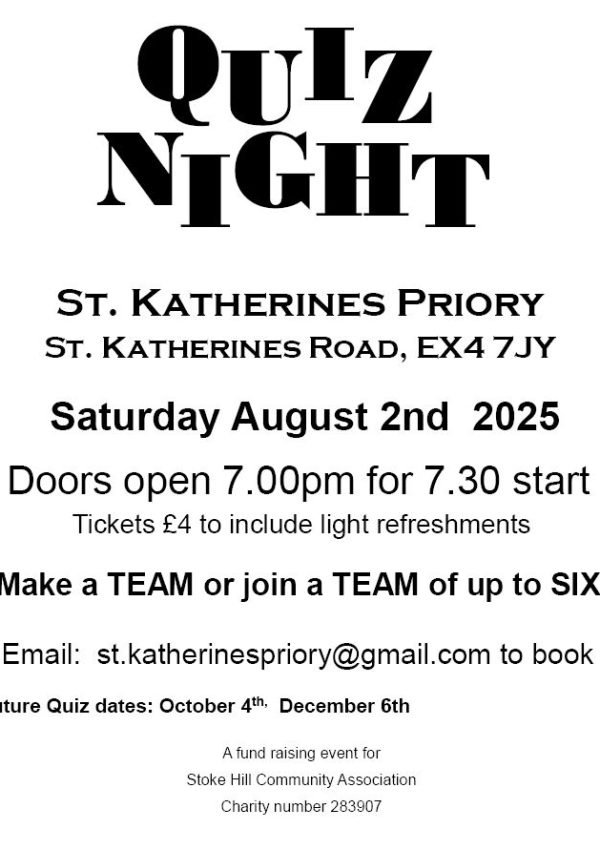 Quiz night Sat 2nd Aug 2025